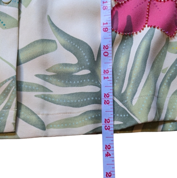 Women's Hawaiian shirt 100% silk, with beads around the big flowers size XL - Picture 7 of 7